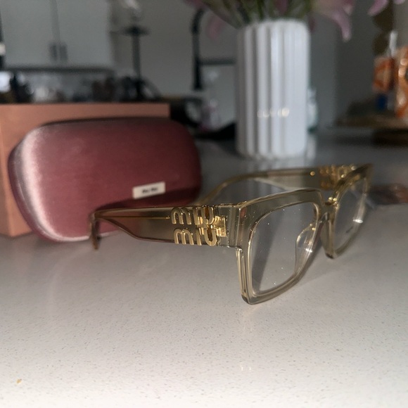 Miu Miu Tan Eyeglasses - Picture 4 of 9